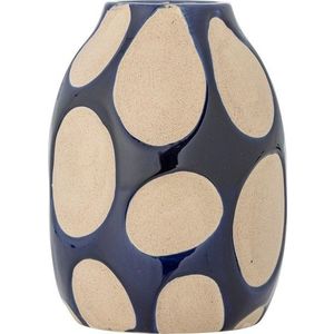 Tmavě modrá/krémová váza z kameniny (výška 20 cm) Bashir – Bloomingville obraz
