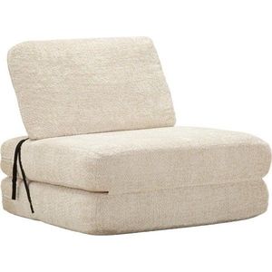 Bílé rozkládací křeslo z textilie bouclé Faster – Mauro Ferretti obraz