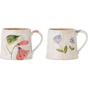 Krémové keramické hrnky v sadě 2 ks 430 ml Camilla – Bloomingville obraz