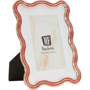 Červený/ve zlaté barvě kovový/skleněný stojací rámeček 17, 5x22, 5 cm Elizabeth – Mauro Ferretti obraz