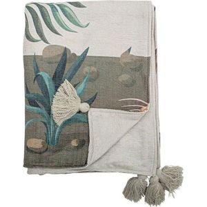 Zelená deka 130x155 cm Peacock – Bloomingville obraz