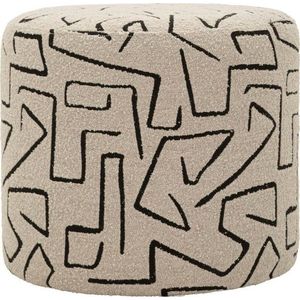 Béžový taburet z textilie bouclé Nairobi – Mauro Ferretti obraz