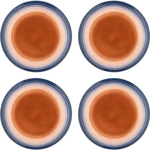 Modré/oranžové dezertní talíře v sadě 4 ks z kameniny ø 20, 5 cm Tatum – Bloomingville obraz