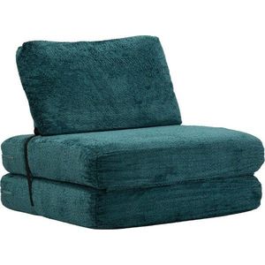 Zelenomodré rozkládací křeslo z textilie bouclé Faster – Mauro Ferretti obraz