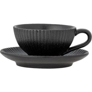 Černý keramický šálek na cappuccino 200 ml Neri – Bloomingville obraz