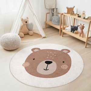 Hnědý/krémový pratelný dětský hrací koberec ø150 cm Teddy Bear – Mila Home obraz