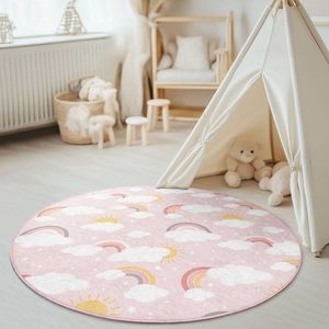 Růžový pratelný dětský hrací koberec ø100 cm Rainbow World – Mila Home obraz