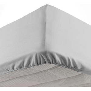 Světle šedé napínací prostěradlo z mikrovlákna 140x190 cm Oscar – douceur d'intérieur obraz