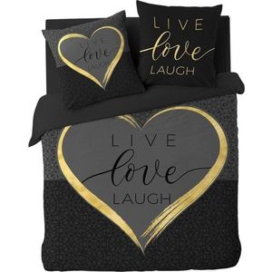 Černé bavlněné povlečení na dvoulůžko 200x200 cm Crazy Love – douceur d'intérieur obraz