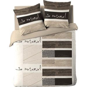 Hnědé bavlněné povlečení na dvoulůžko 200x200 cm So Natural – douceur d'intérieur obraz