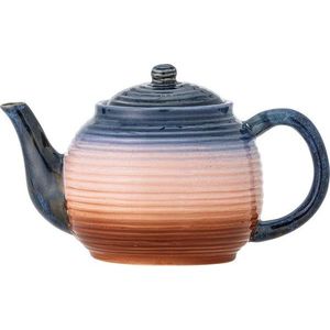 Modrá/oranžová keramická konvice na čaj se sítkem 890 ml Tatum – Bloomingville obraz