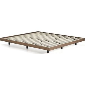 Hnědá dvoulůžková postel z březového dřeva bez čela s roštem 180x200 cm Norlen – Kave Home obraz