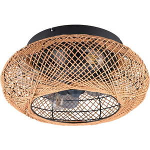 Hnědé stropní svítidlo na dálkové ovládání/s ventilátorem Lillesand – Trio obraz