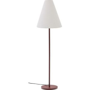 Stojací lampa v terakotové barvě s textilním stínidlem (výška 153 cm) Navat – Kave Home obraz