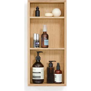 Nástěnná koupelnová police z dubového dřeva Wireworks Slimline obraz