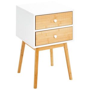 Xora NOČNÍ STOLEK, borovice, přírodní barvy, bílá, 40/61, 5/40 cm obraz