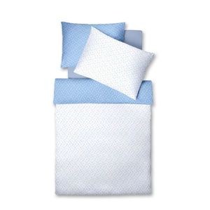 Fleuresse POVLEČENÍ, vzhled lnu, bílá, světle modrá, 140/200 cm obraz