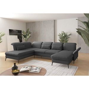 Sit & More SEDACÍ SOUPRAVA, textil, tmavě šedá obraz