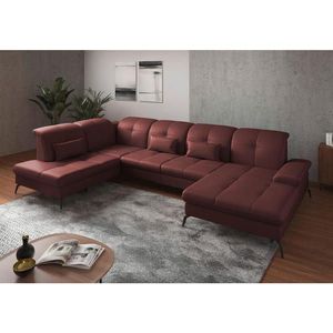 Sit & More SEDACÍ SOUPRAVA, textil, kůže, červenohnědá obraz