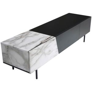 Livetastic NÍZKÁ KOMODA, černá, bílá, 150/40/40 cm obraz