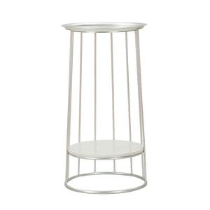 KONFERENČNÍ STOLEK, barvy stříbra, kov, kámen, 40/76/40 cm obraz