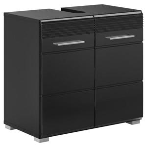 MID.YOU SKŘÍŇKA POD UMYVADLO, vysoce lesklá černá, černá, 60/56/34 cm obraz