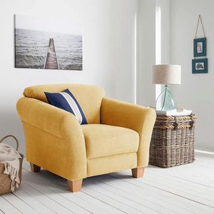 Sit & More KŘESLO, textil, hořčicově žlutá obraz