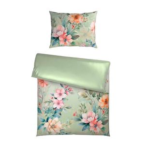 Esposa OBOUSTRANNÉ POVLEČENÍ, satén, zelená, 140/200 cm obraz