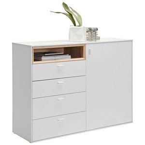 Hom`in KOMODA, bílá, barvy dubu, 121/92, 8/43 cm obraz