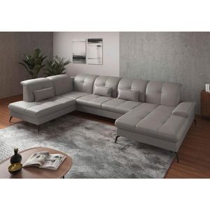 Sit & More SEDACÍ SOUPRAVA, textil, kůže, světle šedá obraz