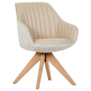 home24 ŽIDLE S PODRUČKAMI, žinylka, vzhled kůže, barvy dubu, béžová obraz