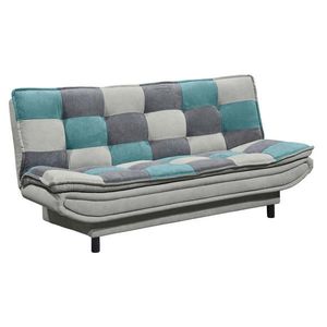 MID.YOU ROZKLÁDACÍ POHOVKA, textil, kompozitní dřevo, tyrkysová, jílová barva, tmavě šedá obraz