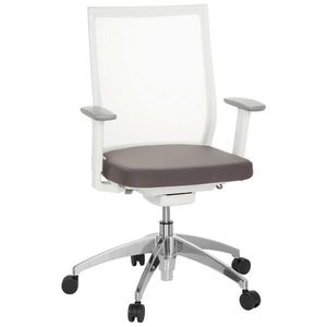 MID.YOU OTOČNÁ ŽIDLE, síťovina, plochá tkanina, šedá, bílá obraz