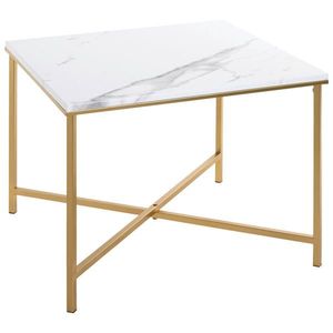 ODKLÁDACÍ STOLEK, bílá, barvy zlata obraz