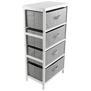 Carryhome KOMODA, borovice, šedá, bílá, 46/94/30 cm obraz