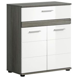 MID.YOU SPODNÍ SKŘÍŇKA, vysoce lesklá bílá, šedá, 70/79/31 cm obraz