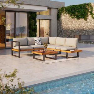 Ambia Garden ZAHRADNÍ SEDACÍ SOUPRAVA dřevo, kov, textil obraz