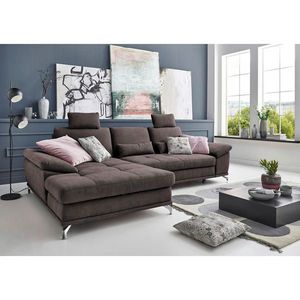 Sit & More ROHOVÁ SEDAČKA, textil, tmavě hnědá obraz