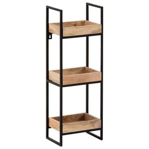 MID.YOU NÁSTĚNNÝ REGÁL, mangové dřevo, hnědá, černá, 27/77/18 cm obraz