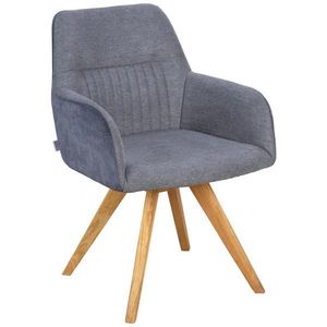 Linea Natura ŽIDLE S PODRUČKAMI, tkaná látka, barvy dubu, tmavě šedá obraz