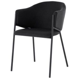 MID.YOU ŽIDLE S PODRUČKAMI, železo, plochá tkanina, černá obraz