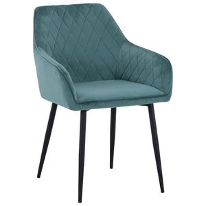 Novel ŽIDLE S PODRUČKAMI, železo, samet, černá, jadeitově zelená obraz