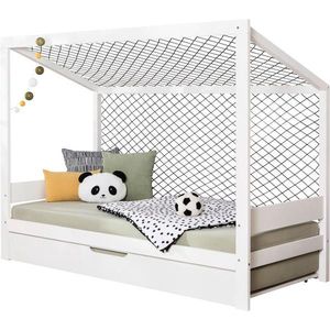 MID.YOU VÝSUVNÁ POSTEL, 90/200 cm, bílá obraz