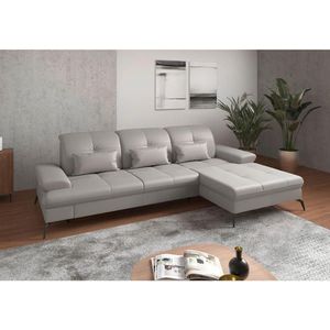 Sit & More ROHOVÁ SEDAČKA, textil, kůže, světle šedá obraz