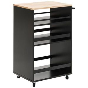 MID.YOU SERVÍROVACÍ VOZÍK, přírodní barvy, černá, 50/38/78 cm obraz