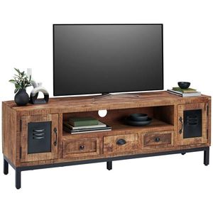 Landscape NÍZKÁ KOMODA, mangové dřevo, hnědá, černá, 160/55/40 cm obraz