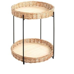 ODKLÁDACÍ STOLEK, vrba, přírodní barvy, černá obraz