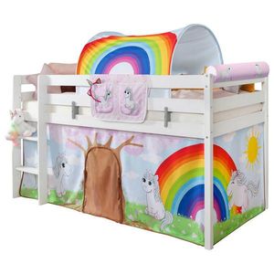 MID.YOU VYSOKÁ POSTEL, 90/200 cm, bílá obraz