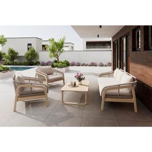 Ambia Garden ZAHRADNÍ SEDACÍ SOUPRAVA 4dílné, dřevo, kov, textil obraz