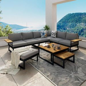 Ambia Garden TERASOVÁ SEDACÍ SOUPRAVA dřevo, kov obraz